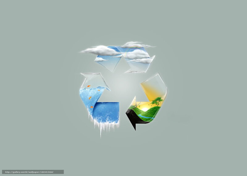 Recycling symbol with nature elements