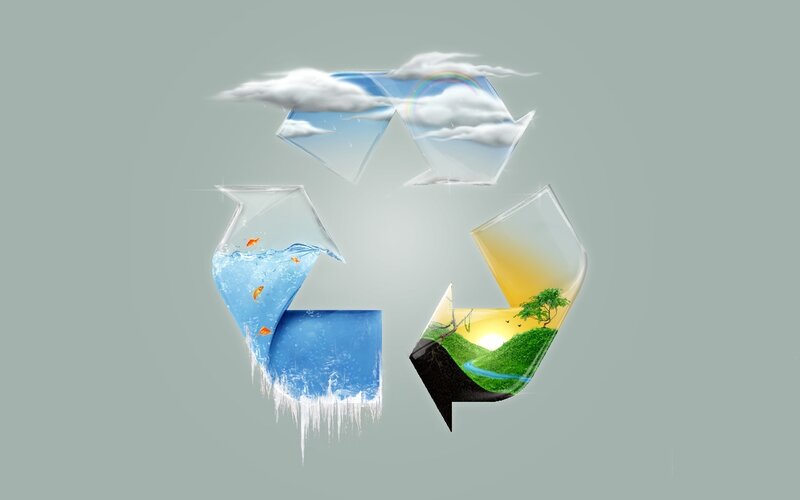 Recycling Symbol with Nature