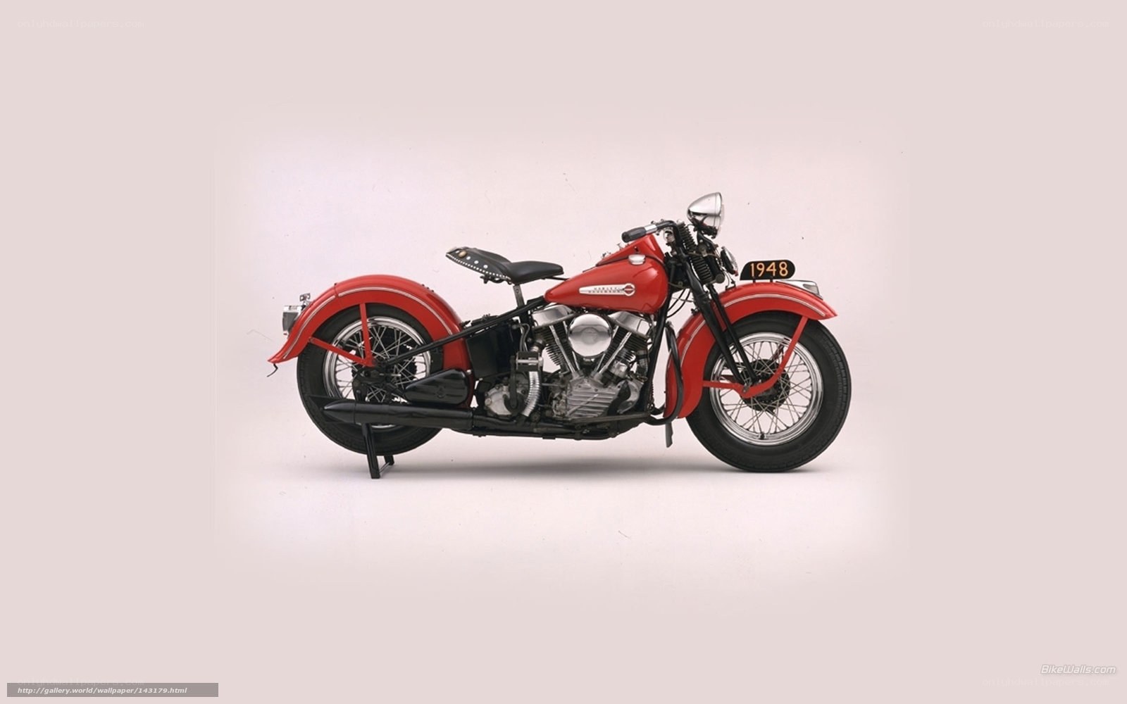Red 1948 Harley-Davidson motorcycle