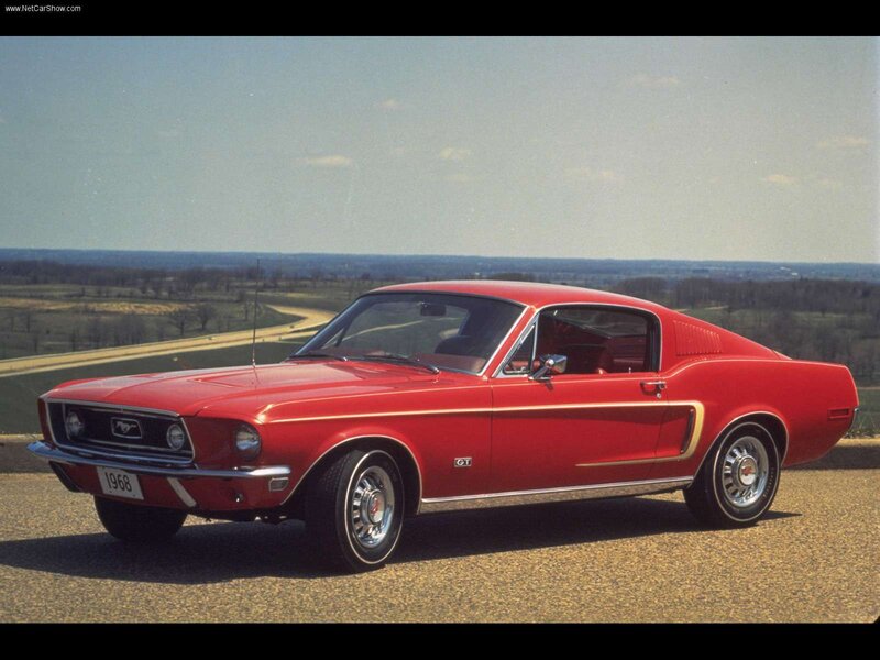 Red 1968 Ford Mustang GT