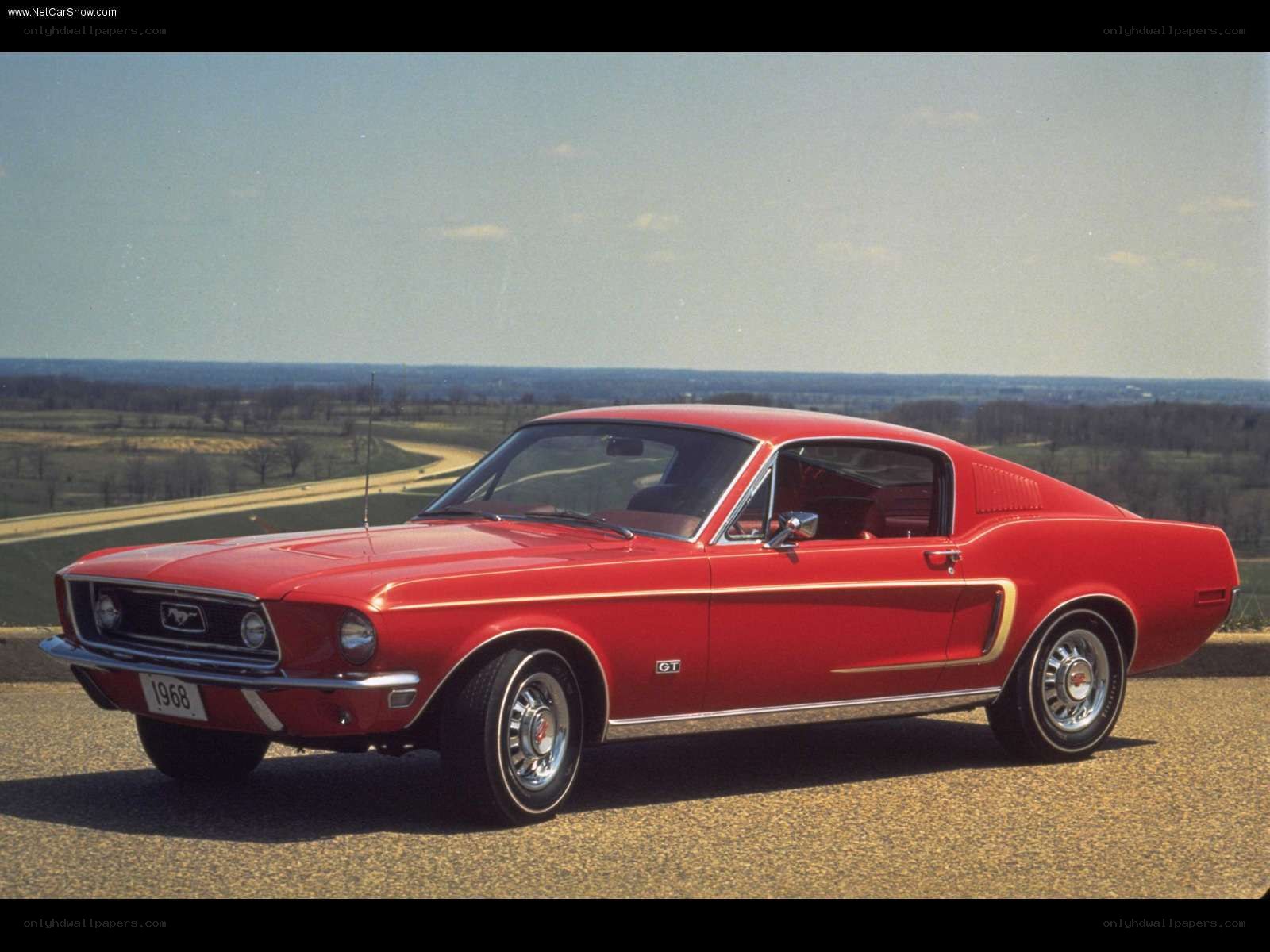 Red 1968 Ford Mustang GT