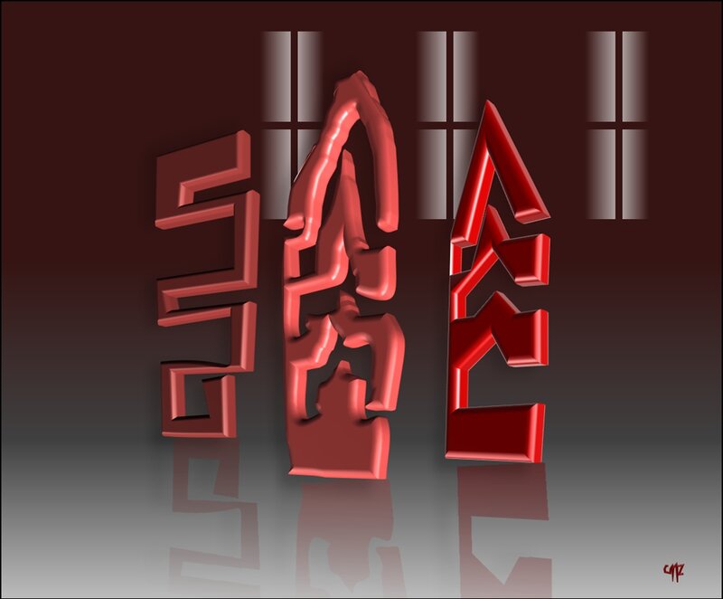 Red 3d Letters