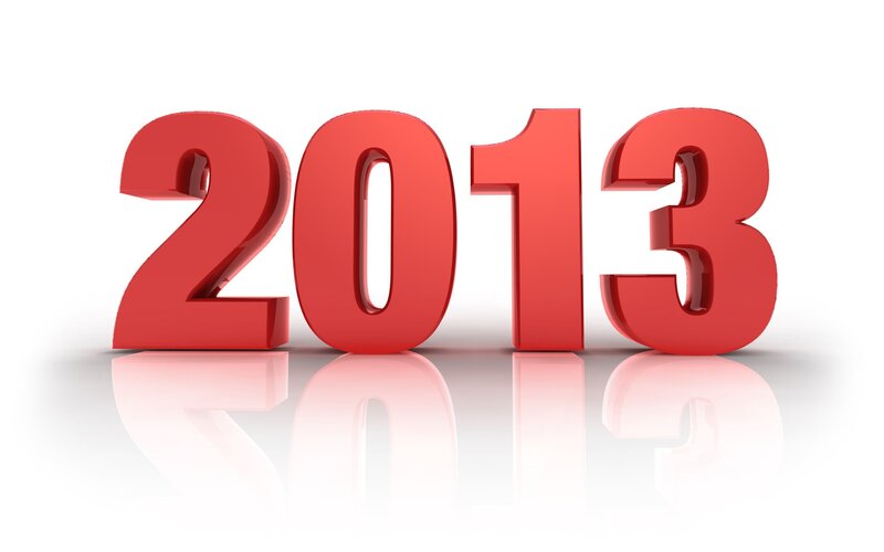 Red 3D numbers 2013
