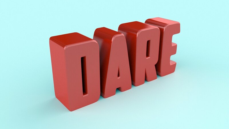 Red 3D text DARE