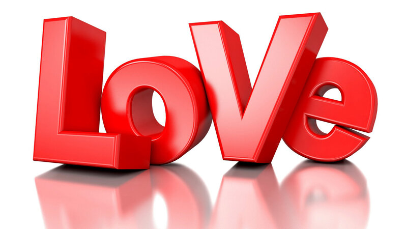 Red 3d Word Love
