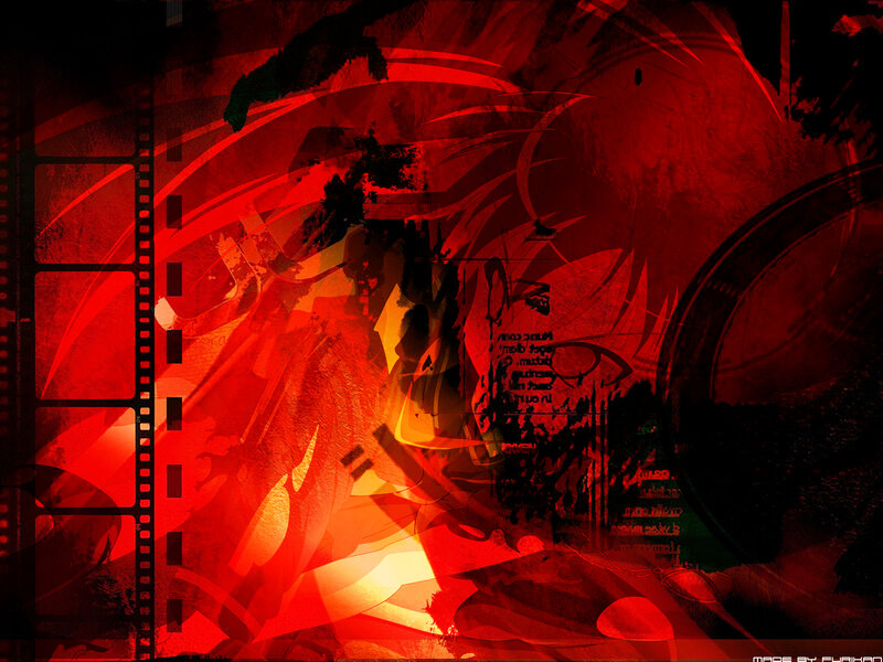 Red abstract anime collage