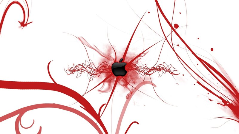 Red abstract Apple logo design