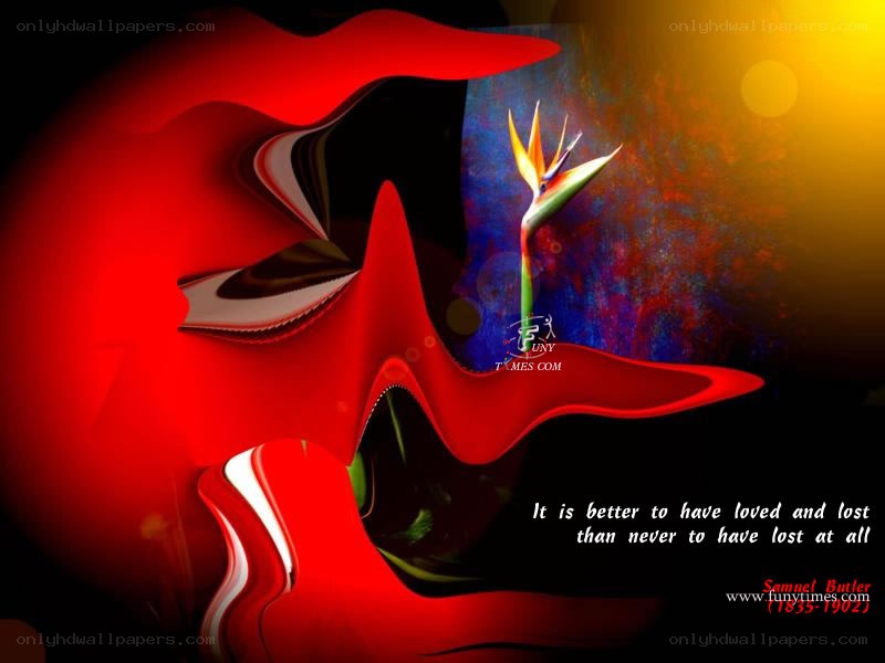 Red abstract art with quote