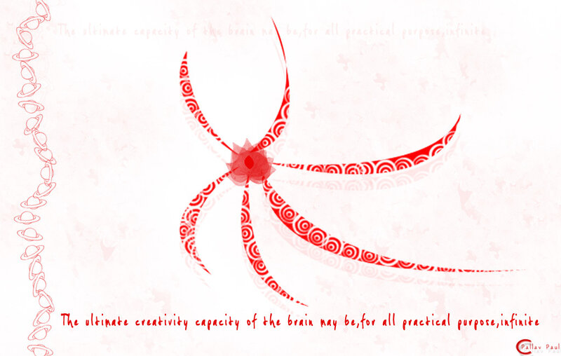 Red abstract brain design