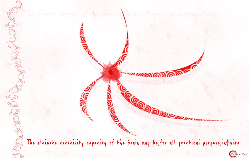 Red abstract brain design