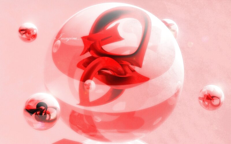 Red abstract bubble design