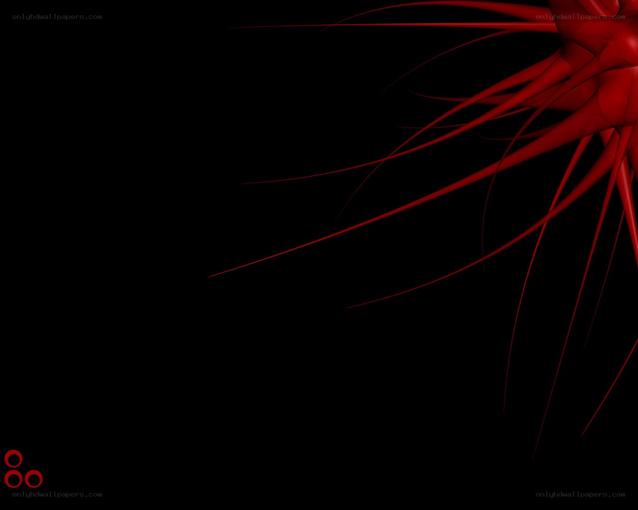 Red abstract design on black