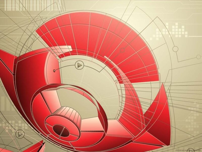 Red Abstract Design — Technological