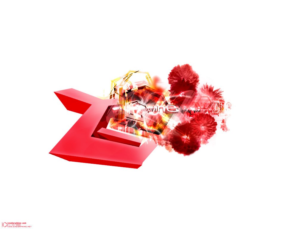 red abstract design with flowers