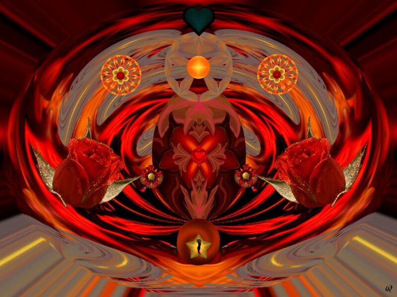 Red abstract digital art