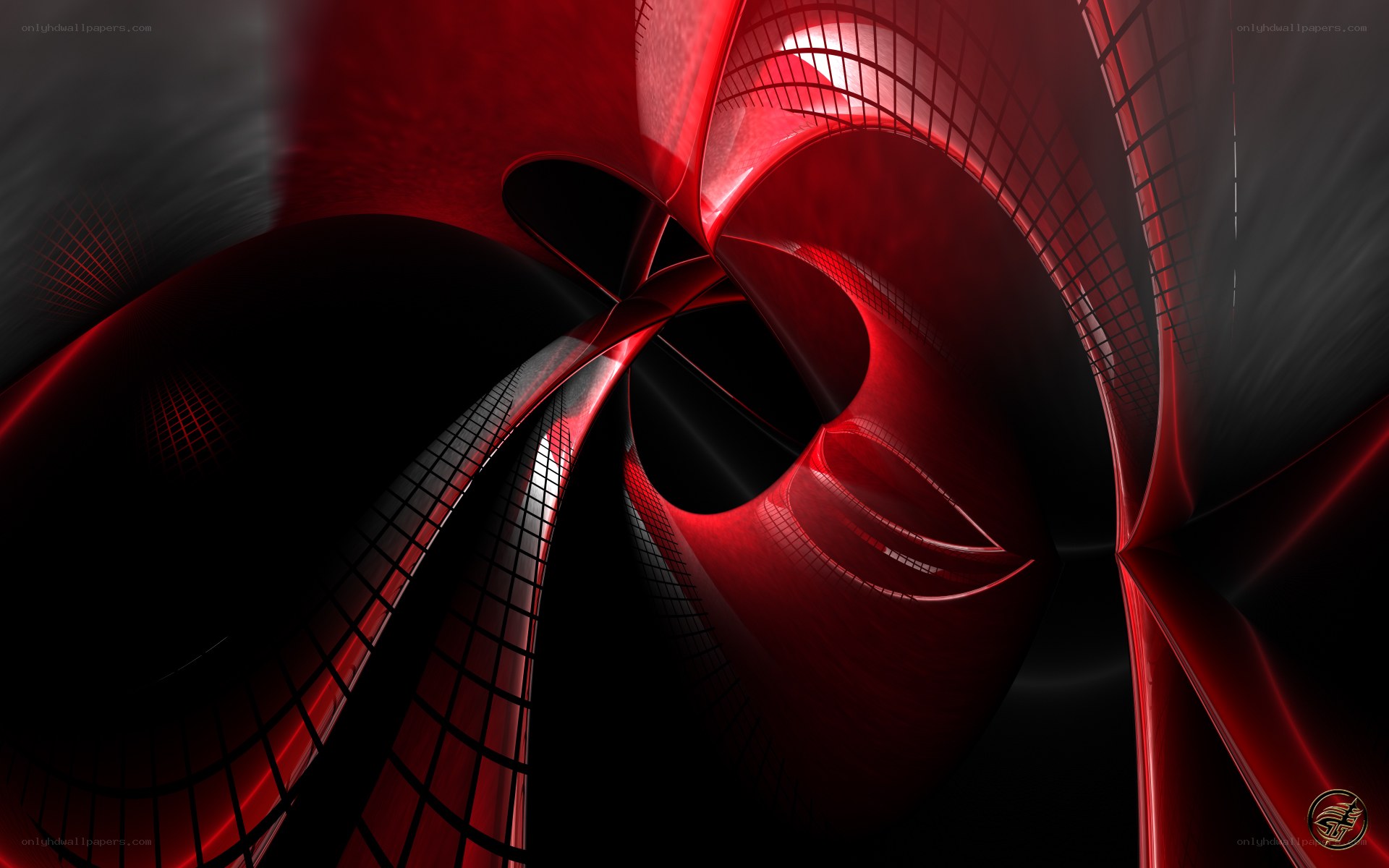 Red abstract digital art