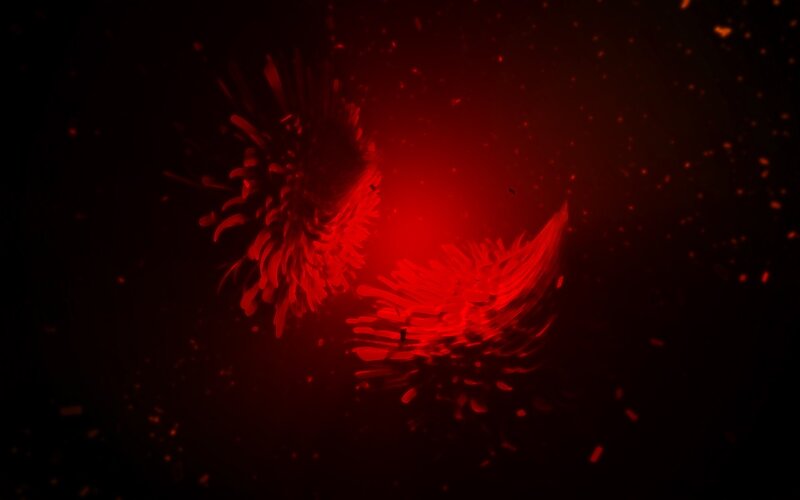 Red abstract explosion