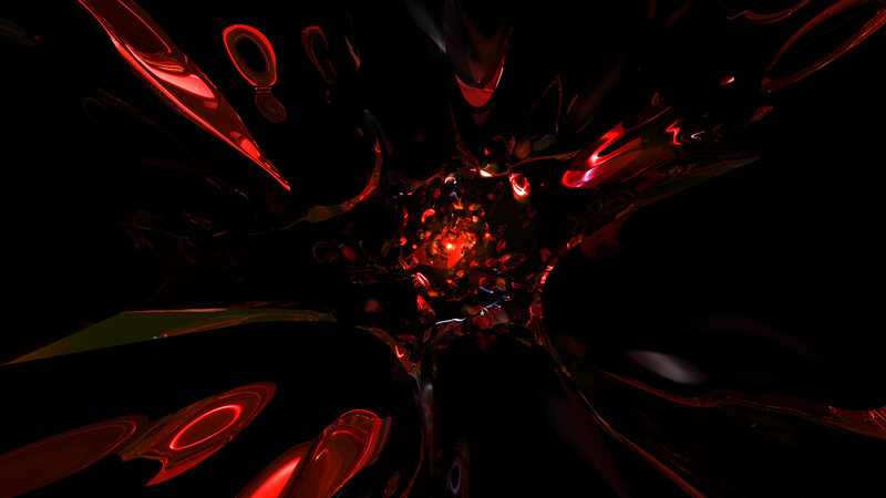 Red Abstract Explosion — Black, Dramatic