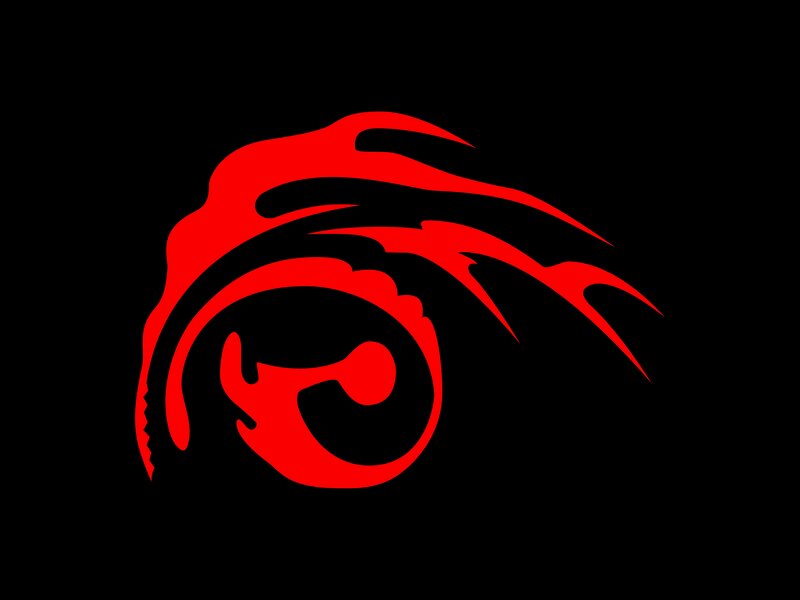 red abstract eye design