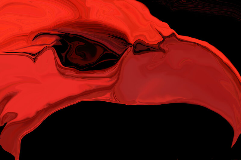Red Abstract Eye Shape