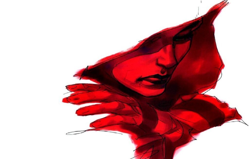 red abstract figure art