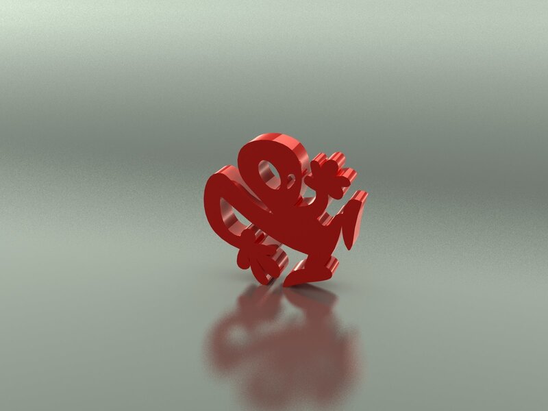 Red Abstract Figure