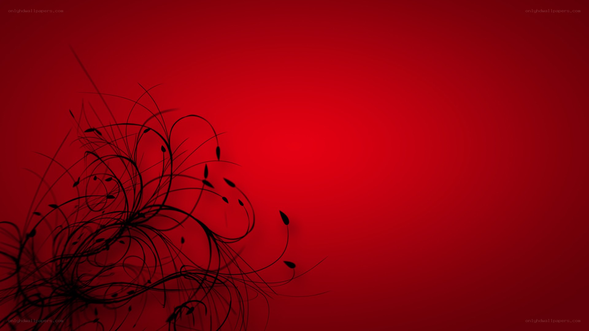 red abstract floral design