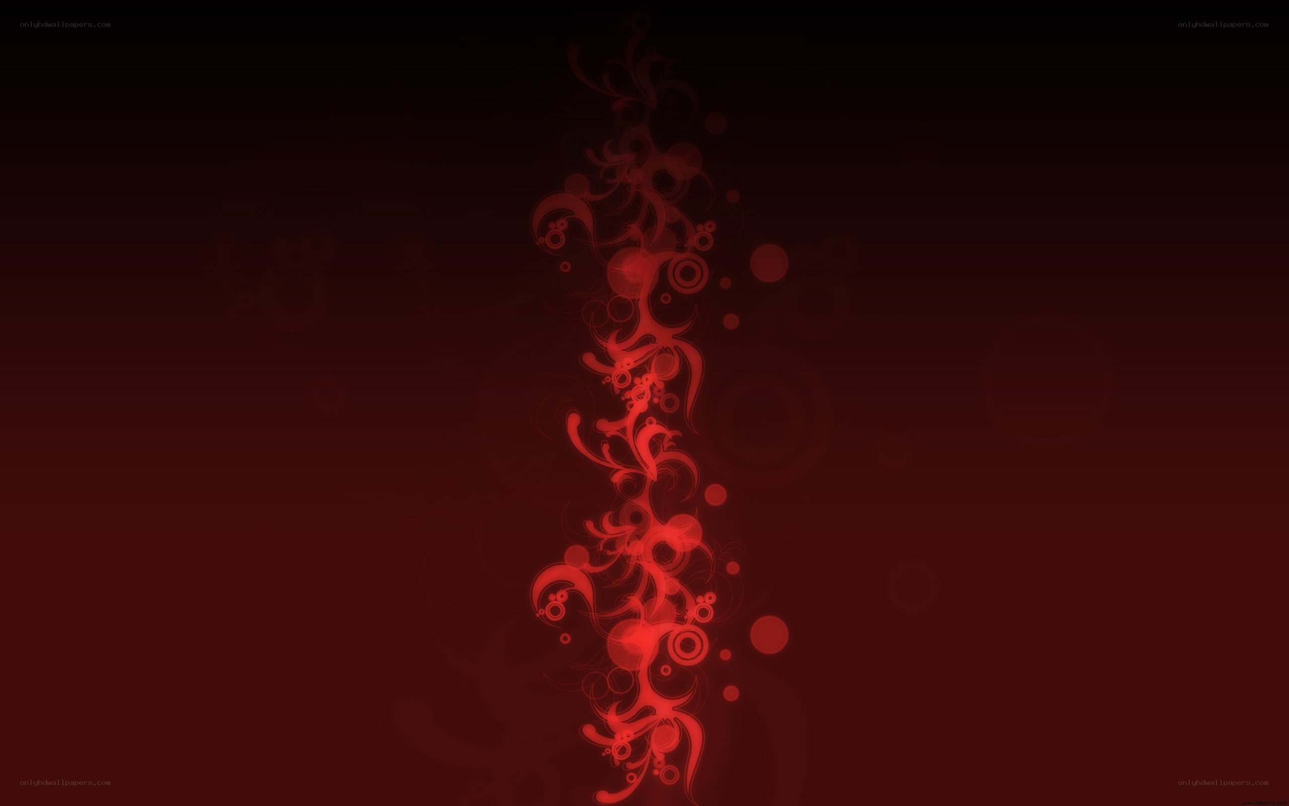 red abstract floral design