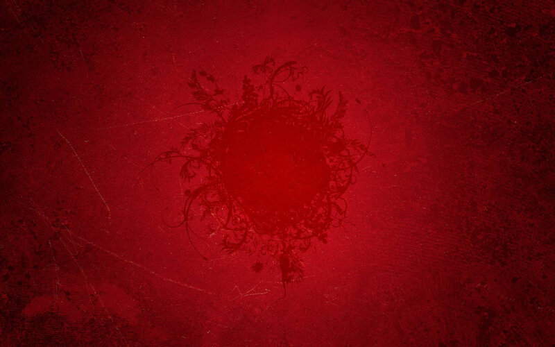 red abstract floral design