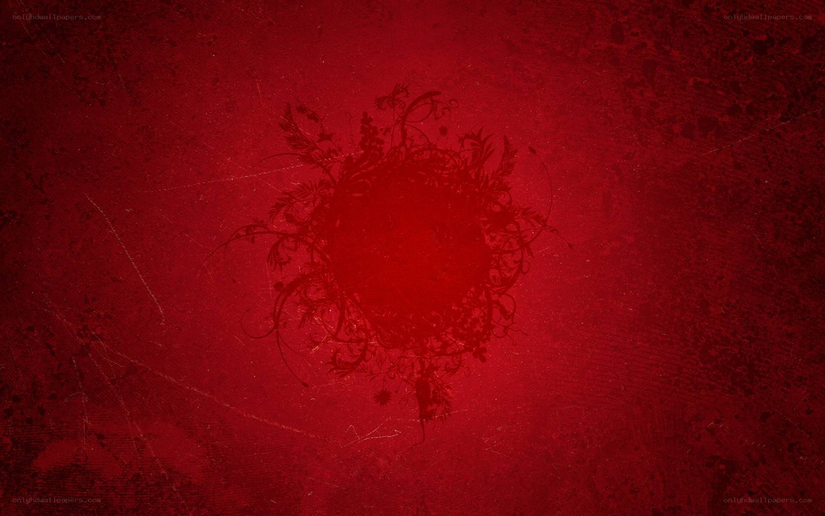 red abstract floral design
