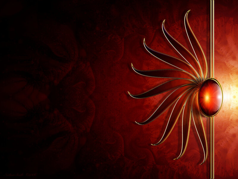Red abstract flower design