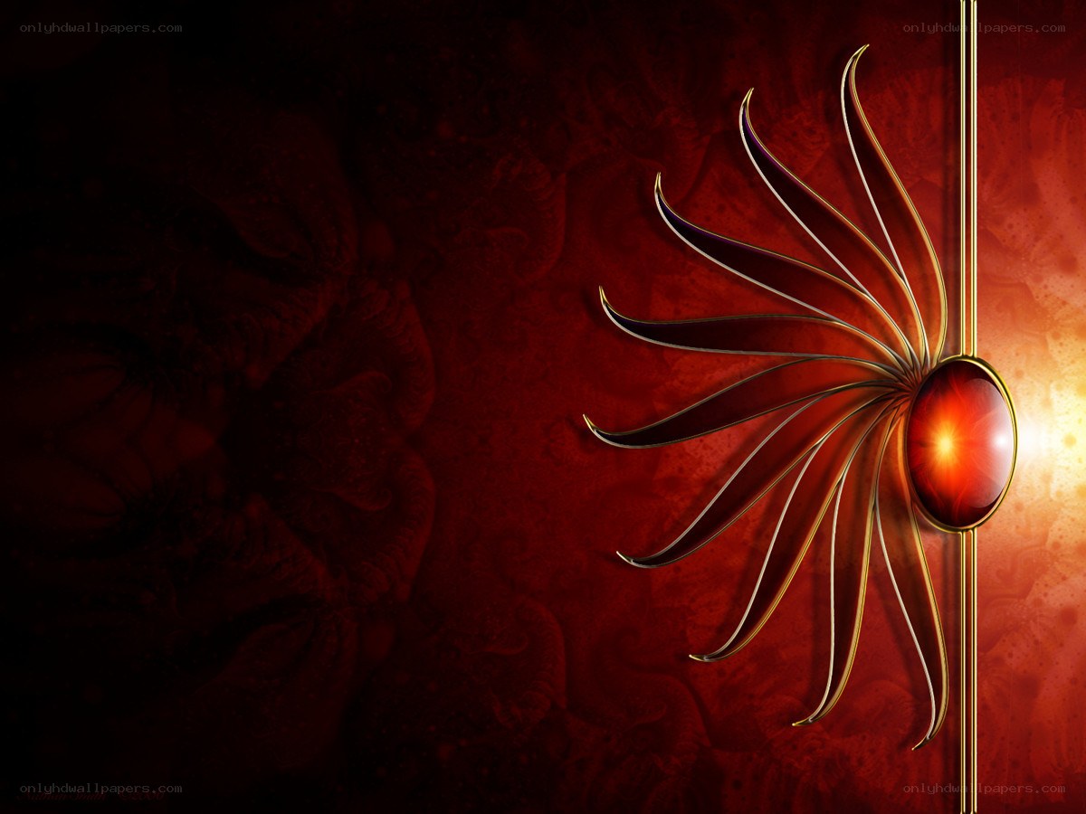 Red abstract flower design