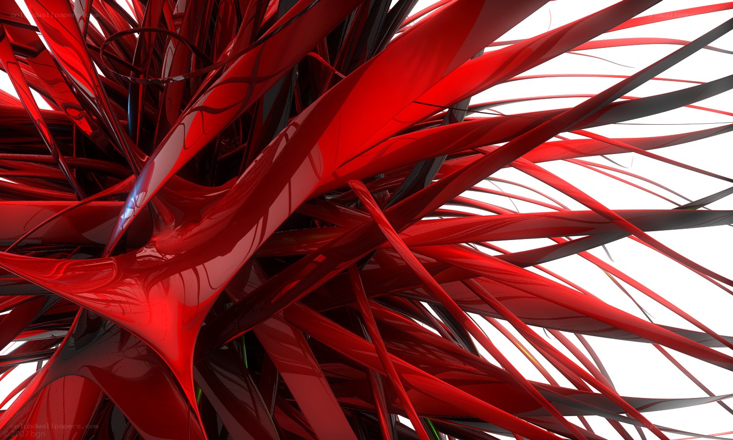 Red abstract flowing forms