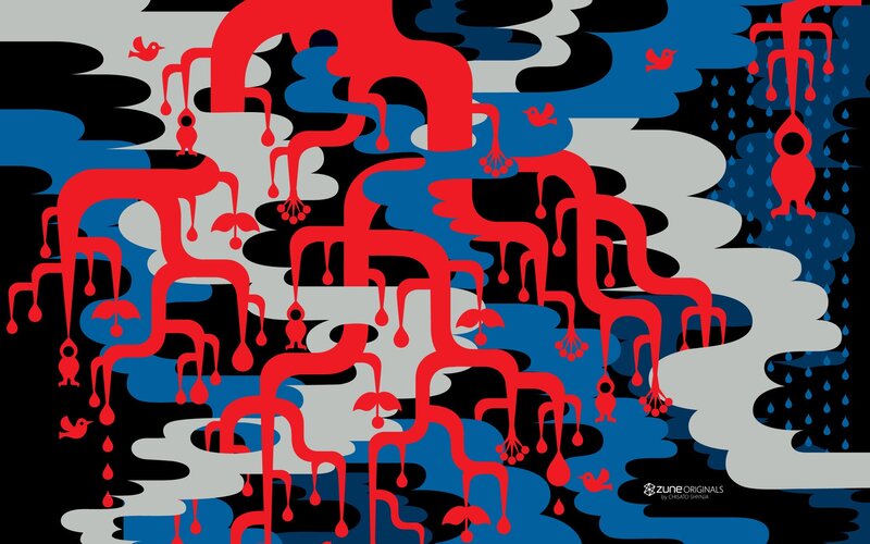 Red Abstract Forms