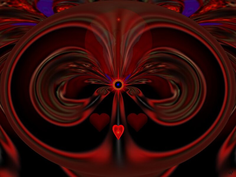 Red Abstract Fractal Design — Dramatic
