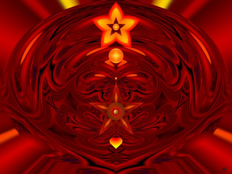 Red Abstract Fractal Design — Hypnotic