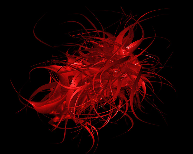 Red abstract fractal form