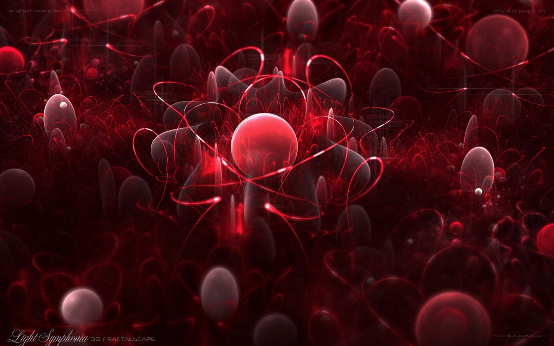 Red abstract fractal landscape