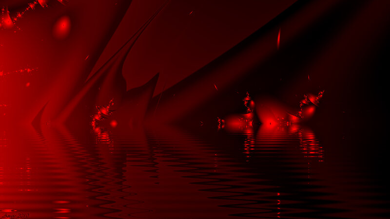 Red Abstract Fractal Scene