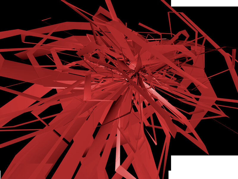 Red abstract geometric explosion