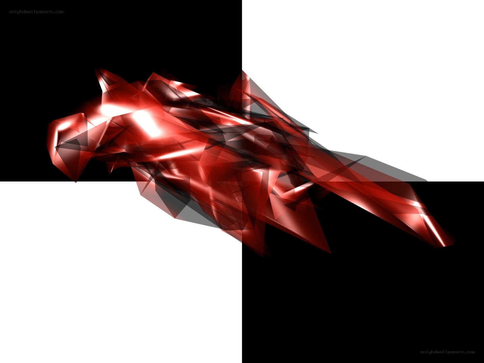 Red abstract geometric form