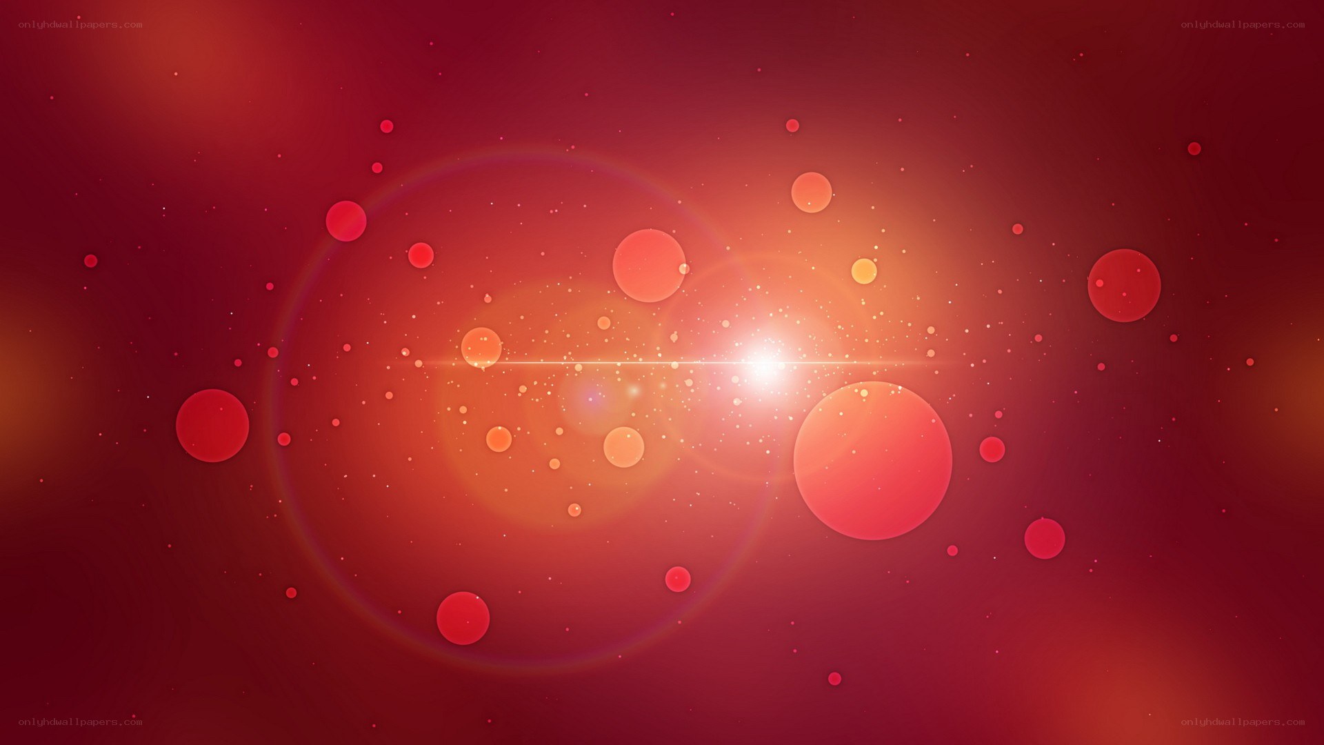 Red abstract light particles
