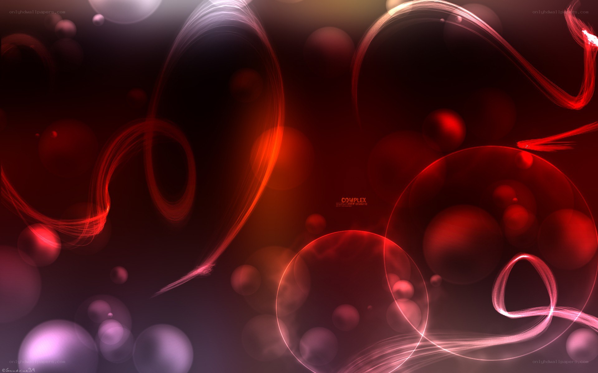 Red abstract light swirls