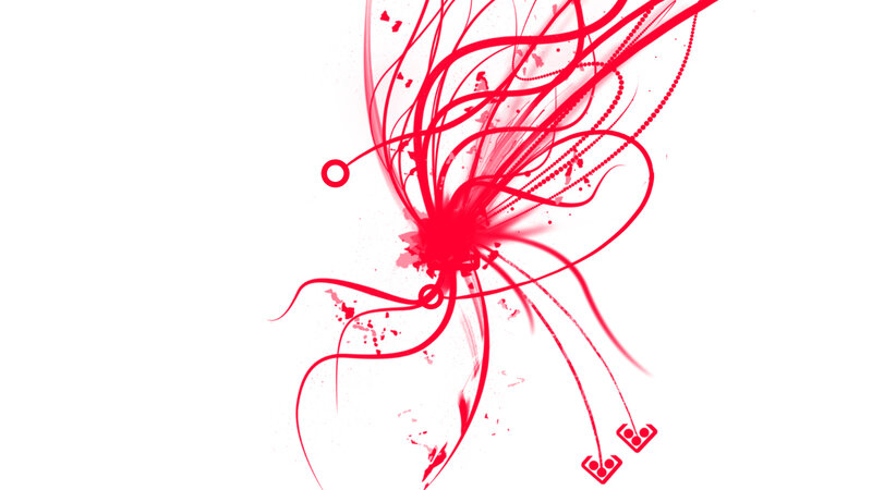 Red abstract line art
