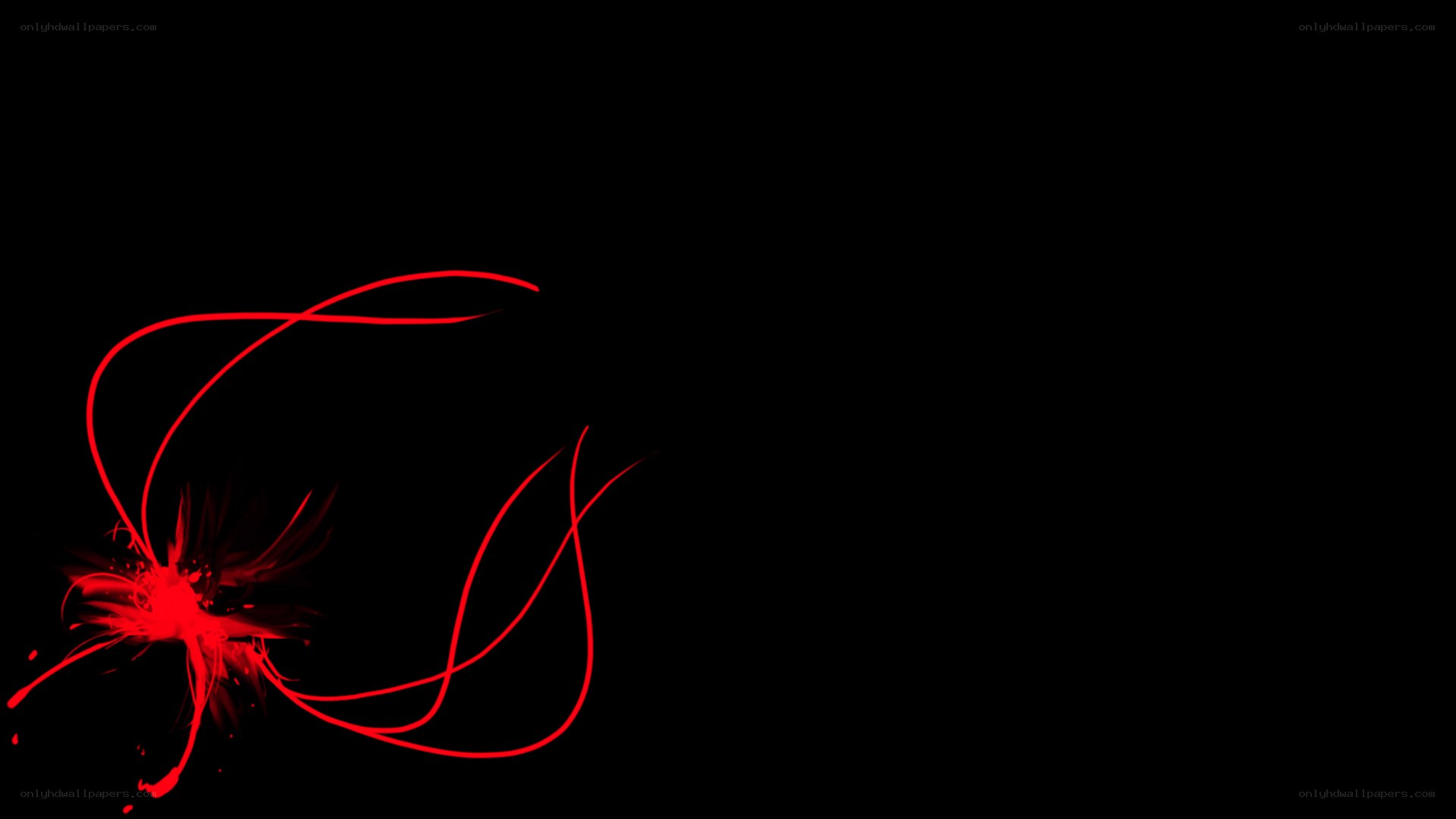 Red abstract lines on black