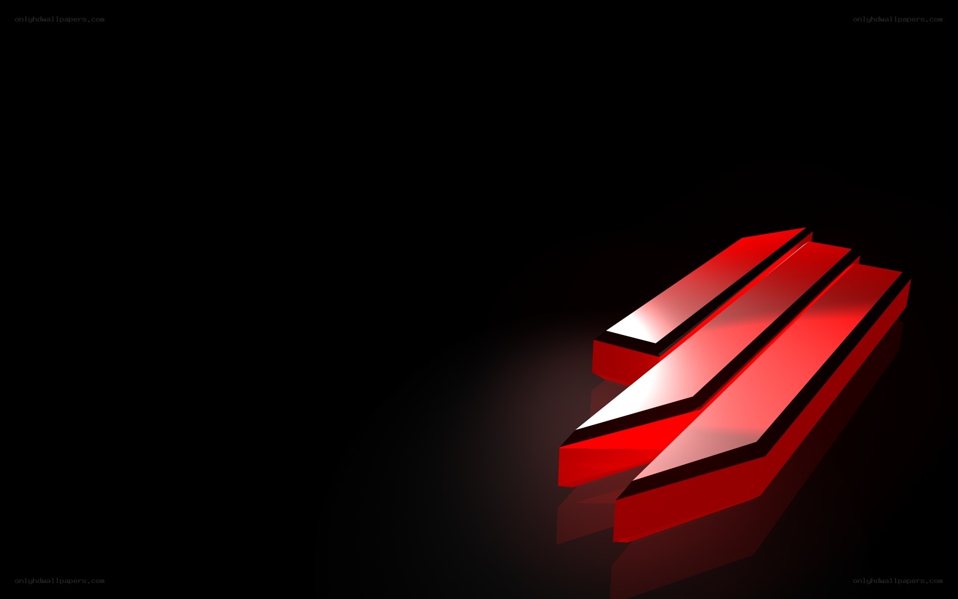 red abstract logo on black
