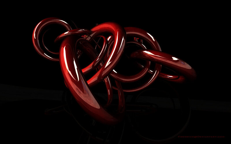 Red abstract loop sculpture
