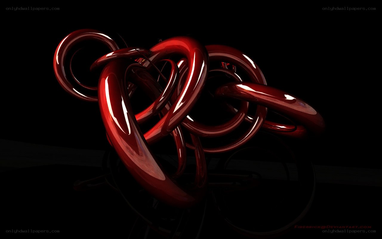 Red abstract loop sculpture