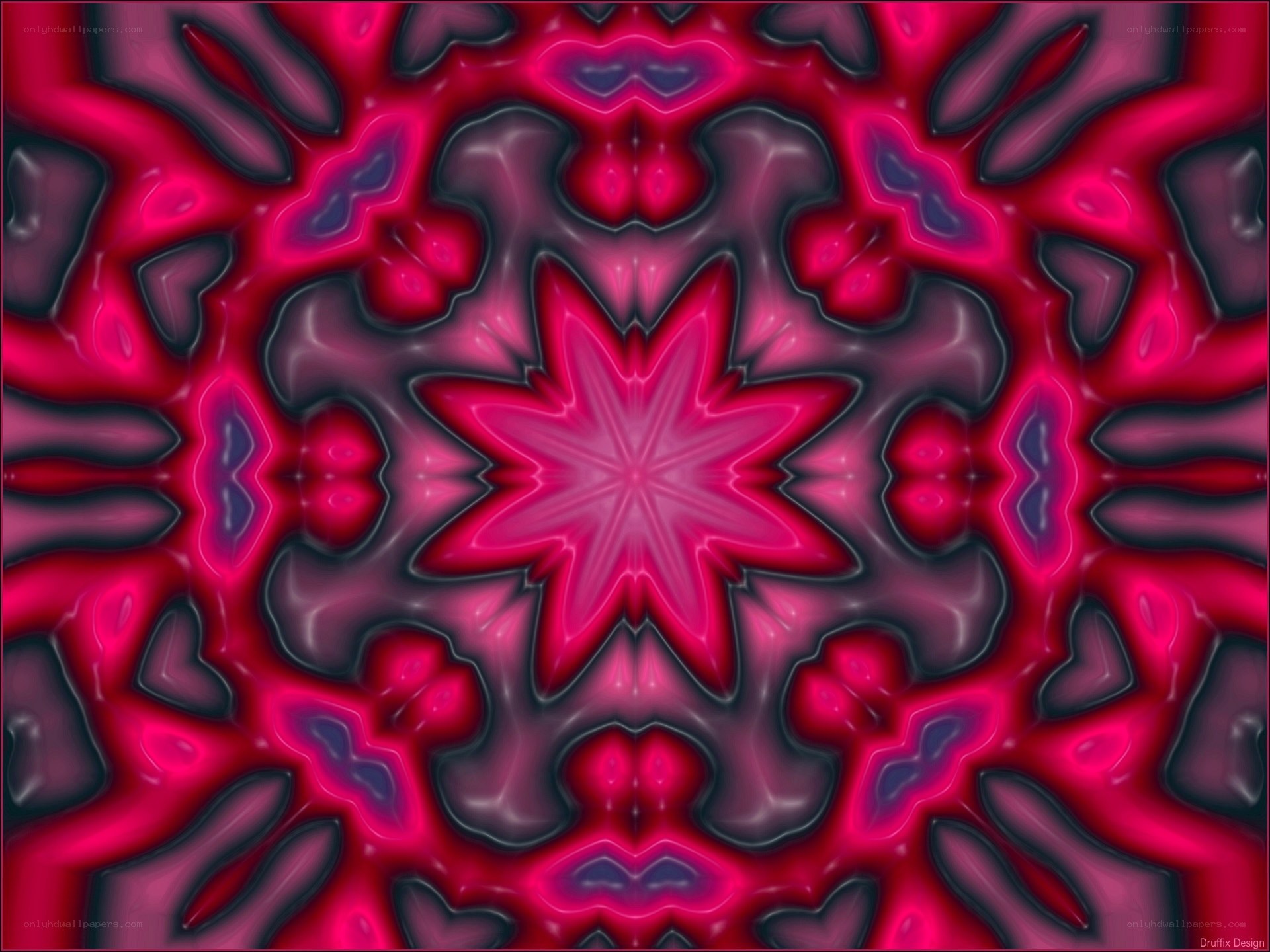 Red abstract mandala pattern
