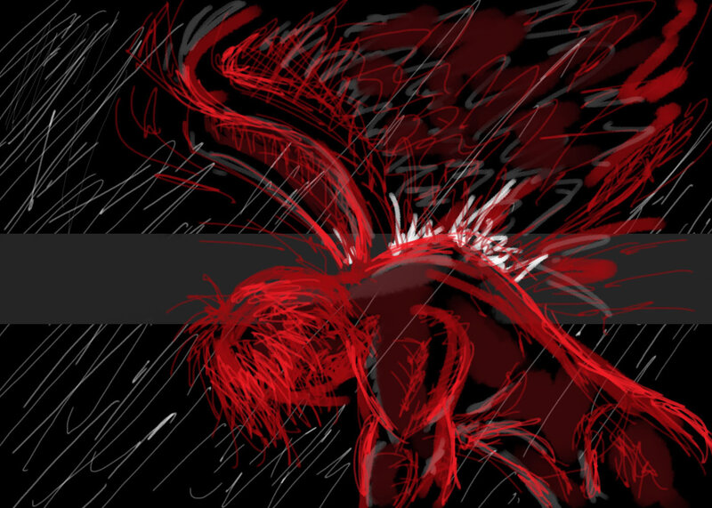 Red abstract motion art